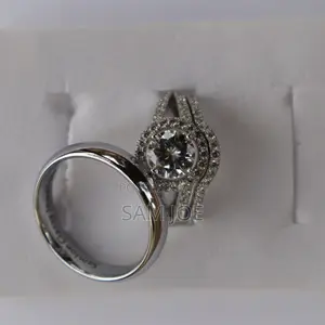 2set Silver Rings and 1 Tungsten Male Wedding Rings