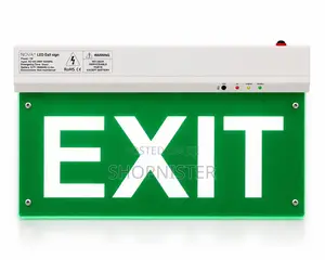 Led Emergency Exit Sign Light With Rechargeable Backup Battery