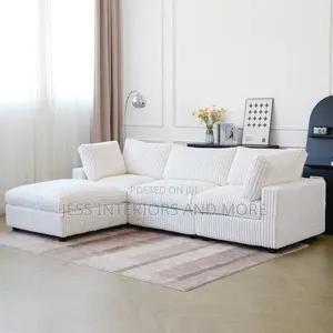 Oversized Sofa Set(Corduroy)Sectional Sofa(White)