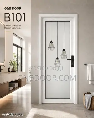 B101 Outside Open Washroom Door Glass and Aluminum