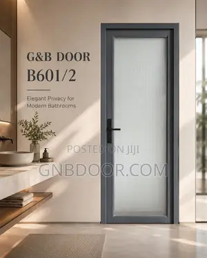B601 Glass Door Bathroom Door Safety Glass Aluminum Frame