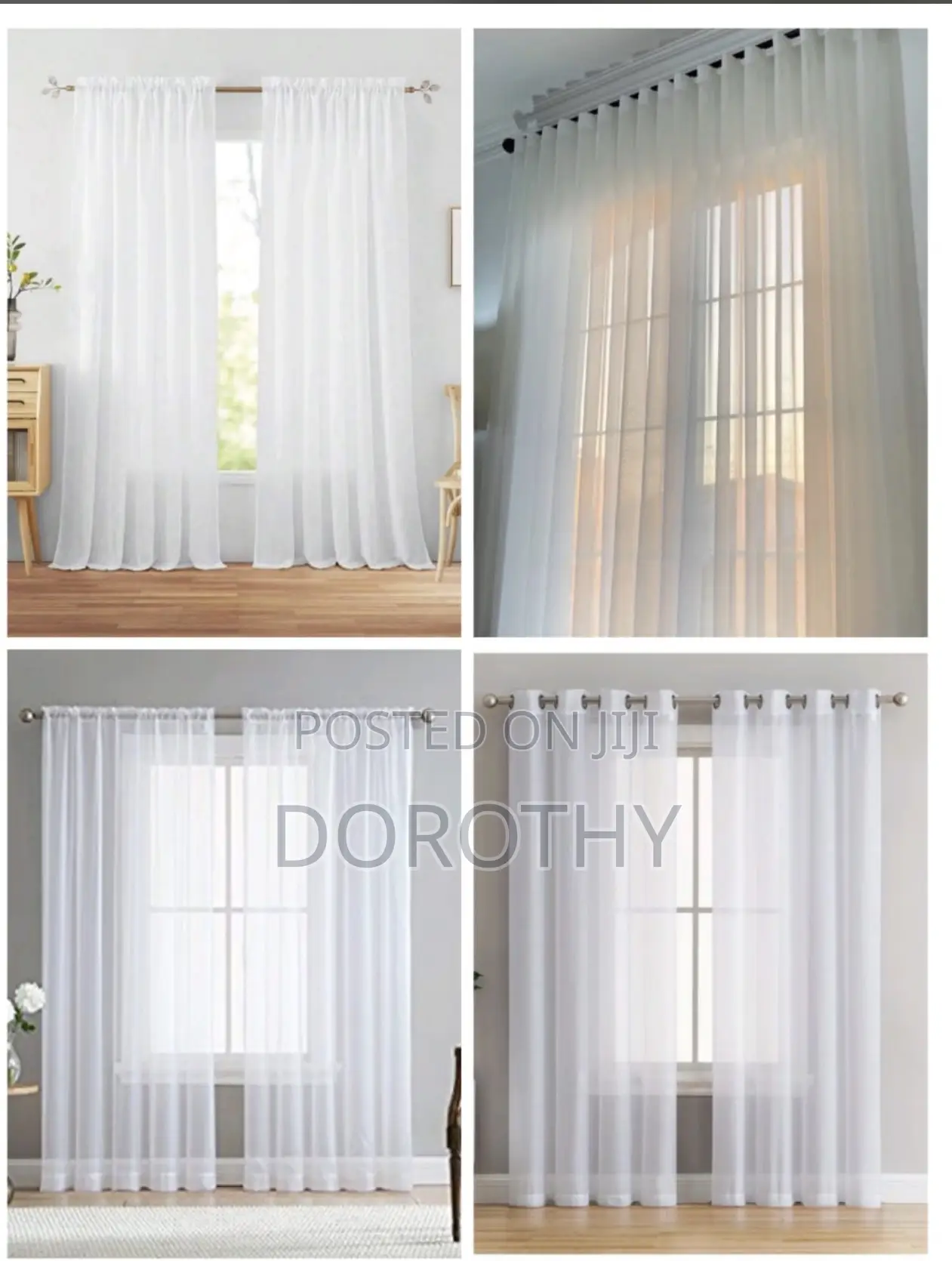 Plain White Voile Curtains