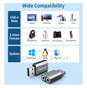 Qianlink Usb to 3.5mm Audio Adapter From Usa