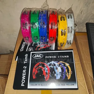 Jac Power 2 Tambourines Available in Multiple Colors Including Black