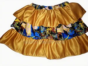 Ankara Gold Ruffle Mini Skirt