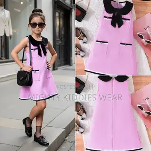 Girls Collar Bow Tweed Dress Age 4-6yrs