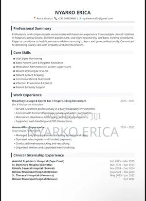 Childcare Babysitting CV