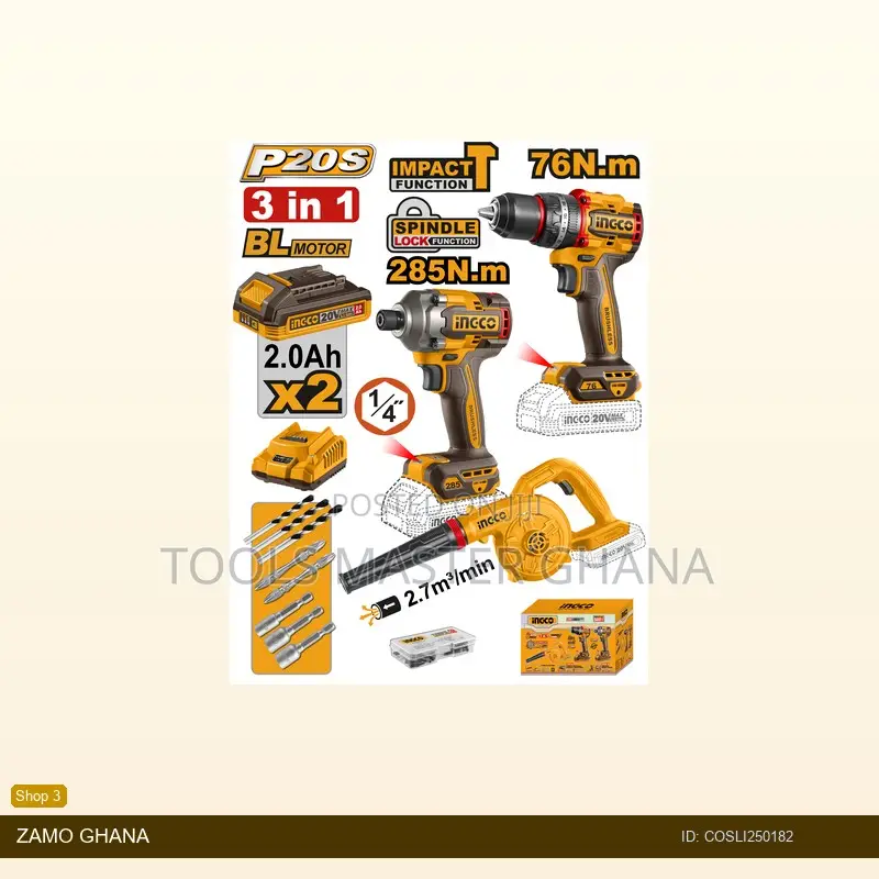 Cordless 20v Impact Drill 76nm Impact Driver 285nm - Cosli250182