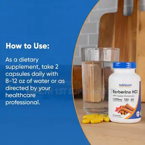 Berberine HCL + Ceylon Cinnamon, Blood Sugar Combo, 120 Caps, 2-Months