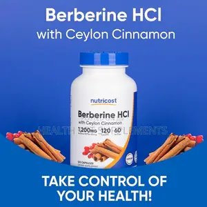 Berberine HCL + Ceylon Cinnamon, Blood Sugar Combo, 120 Caps, 2-Months