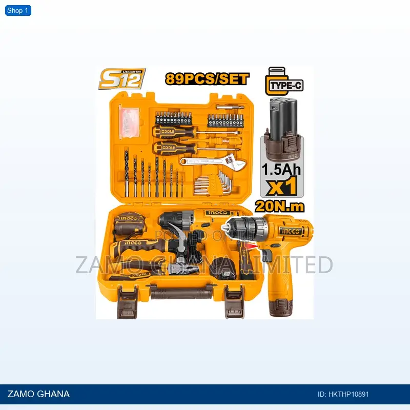 89 PCS Tools Set With 12v Cordless Drill - Hkthp10891