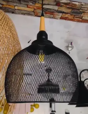 Black Wire Mesh Industrial Dome Pendant Light