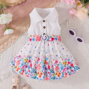 Shirt Collar Sleeveless Open Chest Plus Belt Hem Age 1-3yrs Only