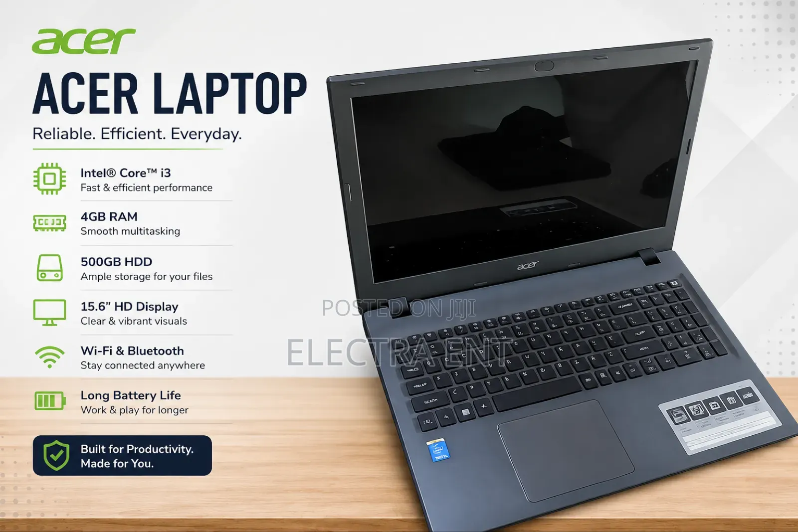 Laptop Acer 4GB Intel Core i3 HDD 500GB