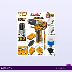 Cordless Drill 16v 60nm 2 Battery 11 PCS Cleaning - Cosli240786