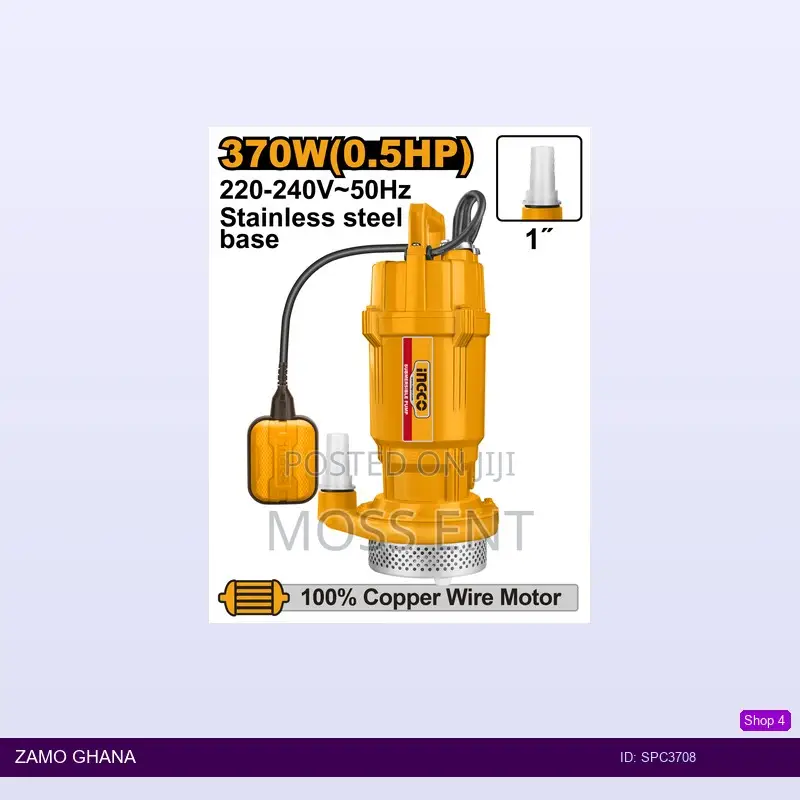 Submersible Pump 370w 0.5hp Stainless - Spc3708
