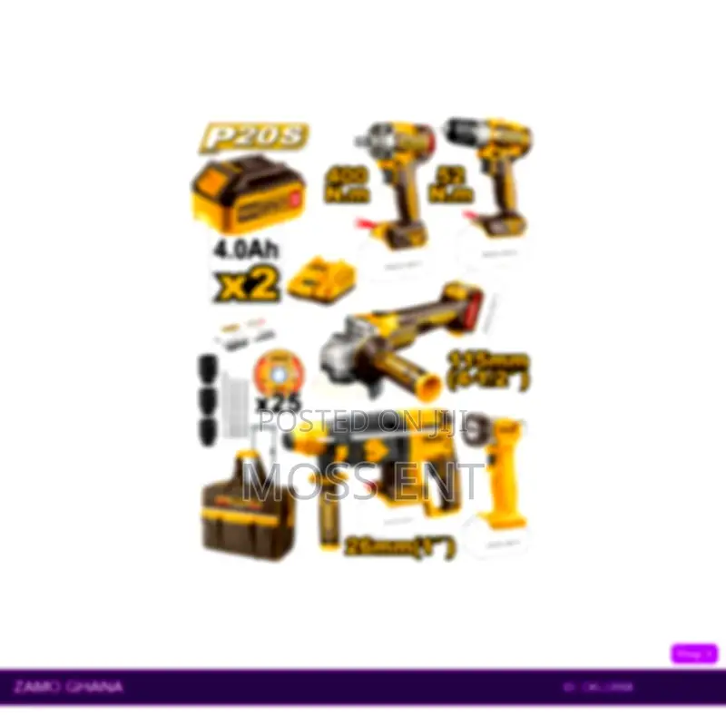5 PCS Cordless Industrial Combo Kit 20v 2 - Ckli2058