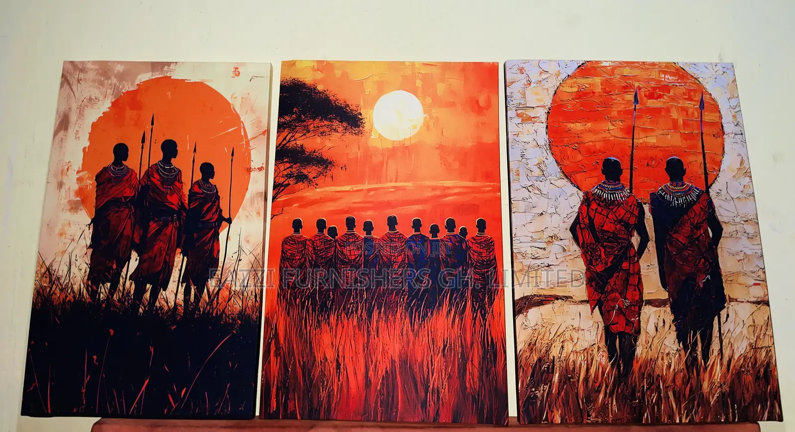 Three-Panel Triptych Wall Art Set Canvas Frame Hd Real Cloth