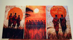 Three-Panel Triptych Wall Art Set Canvas Frame Hd Real Cloth