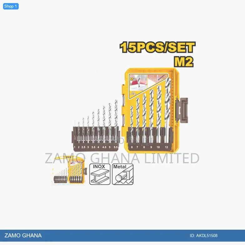 15 PCS M2 HSS Drill Bits - Akdl51508