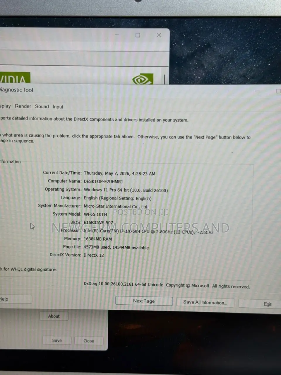 Laptop MSI WE63 8SI 16GB Intel Core i7 SSD 512GB