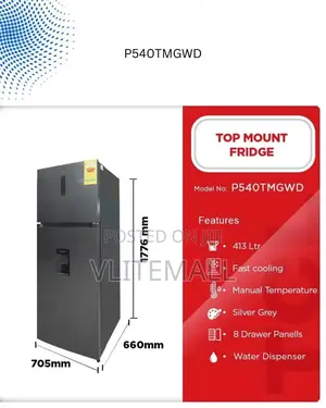 TCL 413l Top Mount Refrigerator P540tmgwd