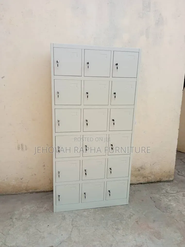 18 Doors Metal Credenza