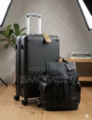 2set: 28" Large Size Leather Travel Luggage With Backpack