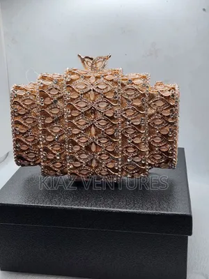 Luxury Gold Crystal Clutch Bag