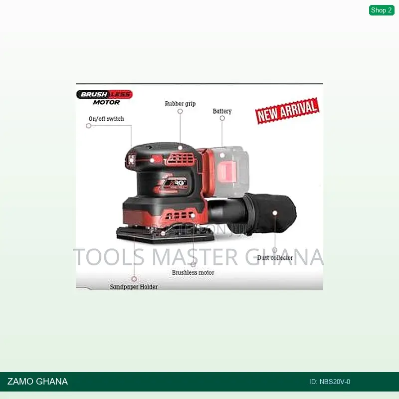 20v Sander Brushless 110x100mm 7000-9000-11000rpm Soft Grip - Nbs20v-0
