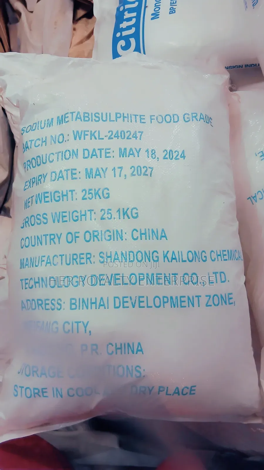 Sodium Metabisulphite Food Grade