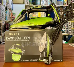 Sokany Cordless 2400w Steam Iron in Green and Black.