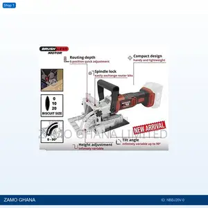 20v Biscuit Jointer 100x3.8x22mm 6t 4mm 8000rpm 90d Cordle - Nbbj20v-0