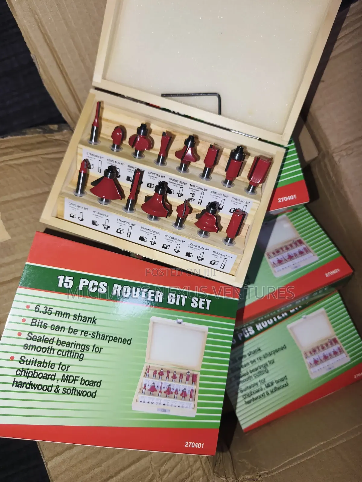15pcs Router Bits Set