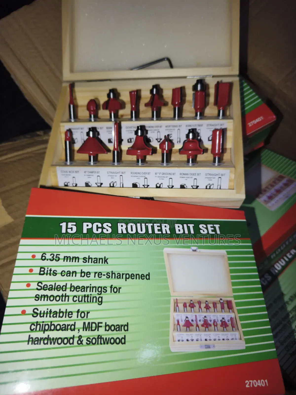 15pcs Router Bits Set