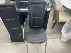 Glass Dining Table With 4 Leather Chairs