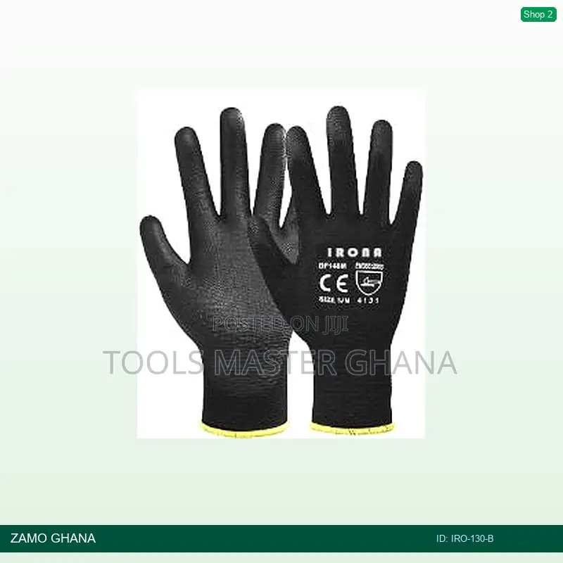 Irona Gloves Pu Polyester Black 10 Inch Xl - Iro-130-b