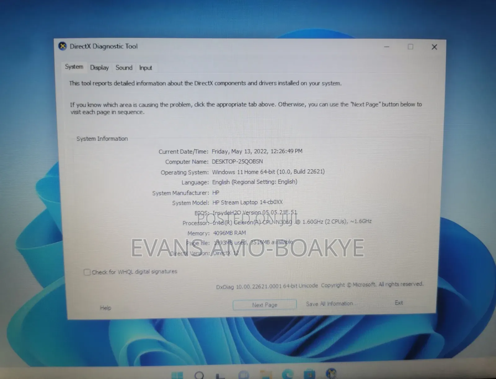 Laptop HP Stream 14 4GB Intel Celeron SSD 60GB