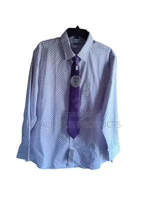 Nick Graham Men's Long Sleeve Shirt With Neck Tie - Extra Large Size