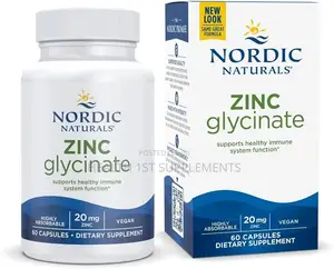 Nordic Naturals Zinc Glycinate, 20 Mg, 60 Capsules