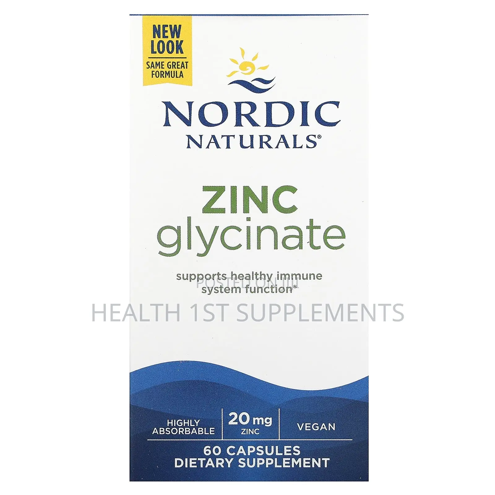 Nordic Naturals Zinc Glycinate, 20 Mg, 60 Capsules