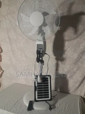 Electric and Solar Rechargeable Standing Fan