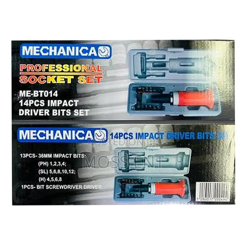 14pcs Impact Driver Cr-v Bits Set Mechanica - Me-Bt014-Bt