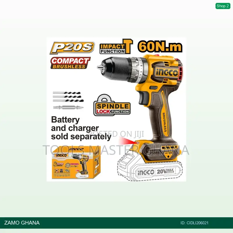 Compact Brushless Cordless Impact Drill 20v - Cidli206021