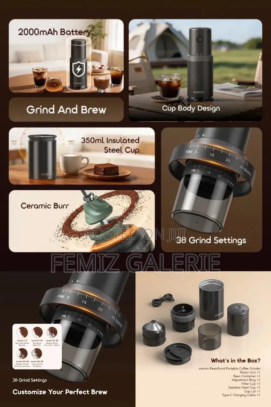 Oraimo Beangrind 2in1 Portable 350ml Coffee Grinder