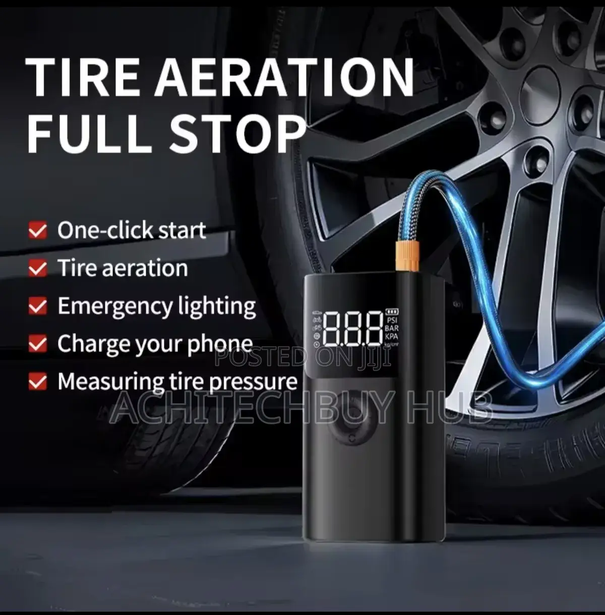 All-in-One Car Jump Starter With 150psi Air Pump Power Bank