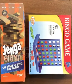 Jenga Blocks and Bingo Board Game Combo