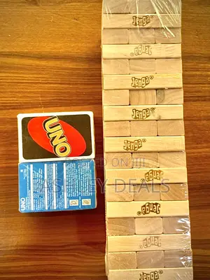 Jenga Blocks and Uno Cards Game Combo