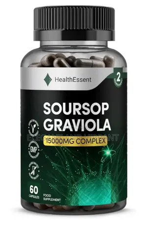 Soursop Graviola Fruit Extract Caps,15000mg High Strength, 2 Months