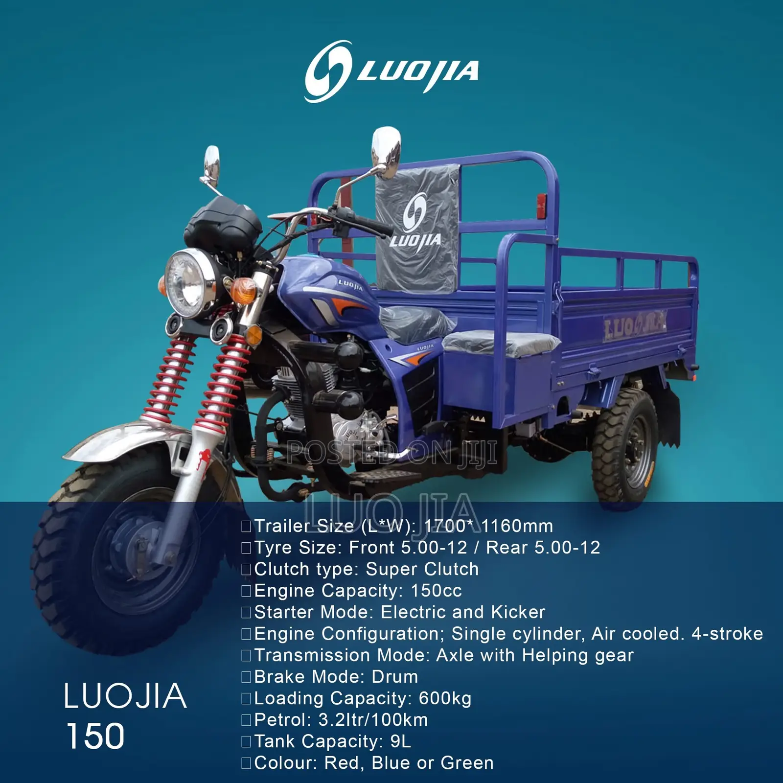 New Luojia Cargo Tricycle 2020 Blue